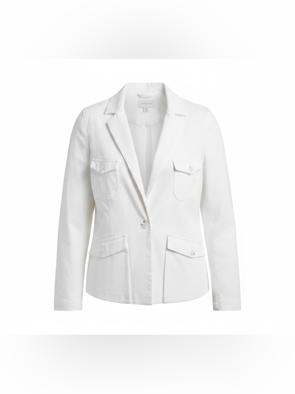 Anthropologie Neve White Cotton Twill Utility Blazer Jacket Women’s Size 0 NWT